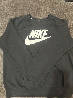 Nike Black Sweatshirt with White Swoosh Logo